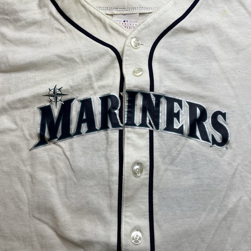 Seattle Mariners Vintage Majestic Jersey Button Up 24 Griffey White Mens Size XL - Picture 4 of 16